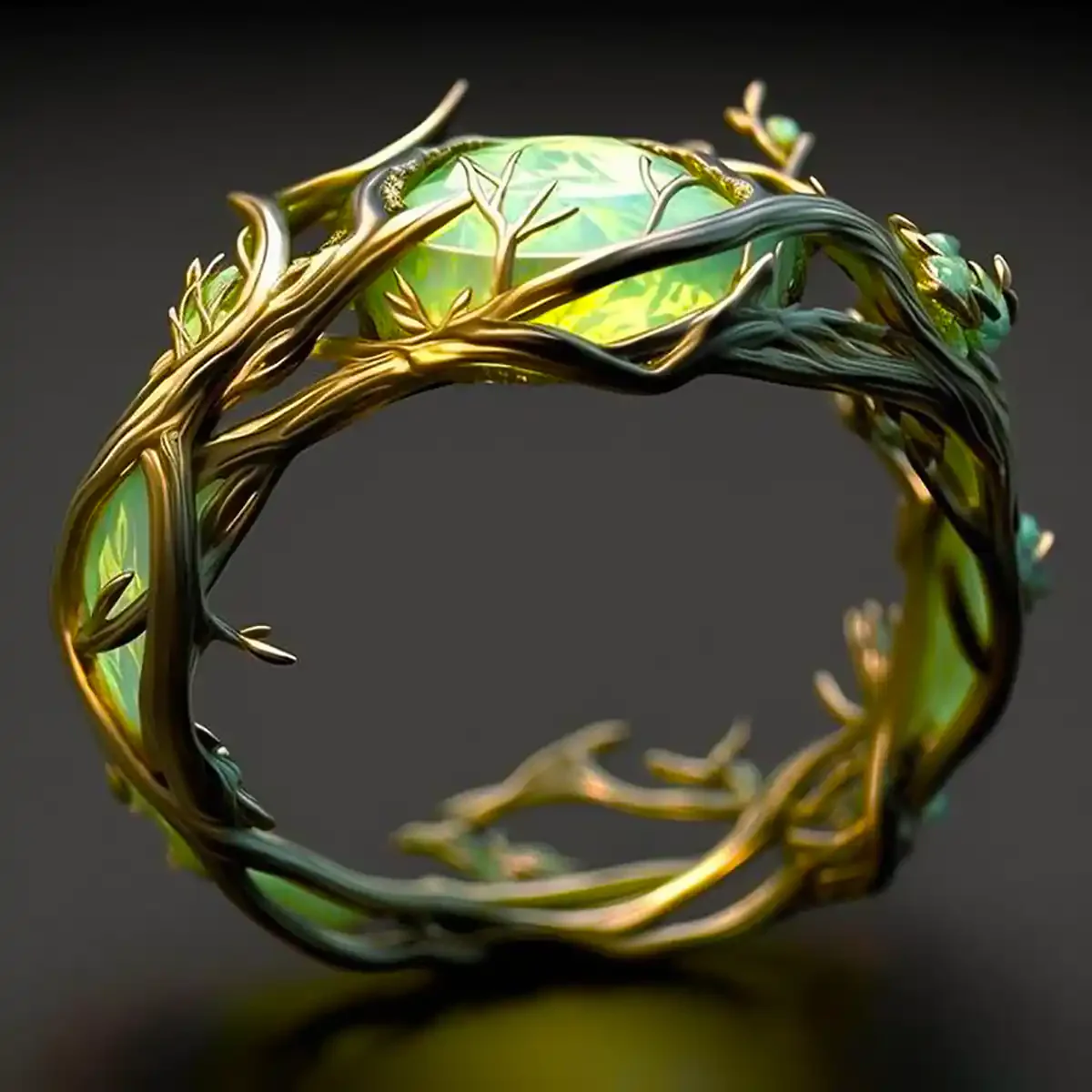 Natural Green Opal Ring - Image 2