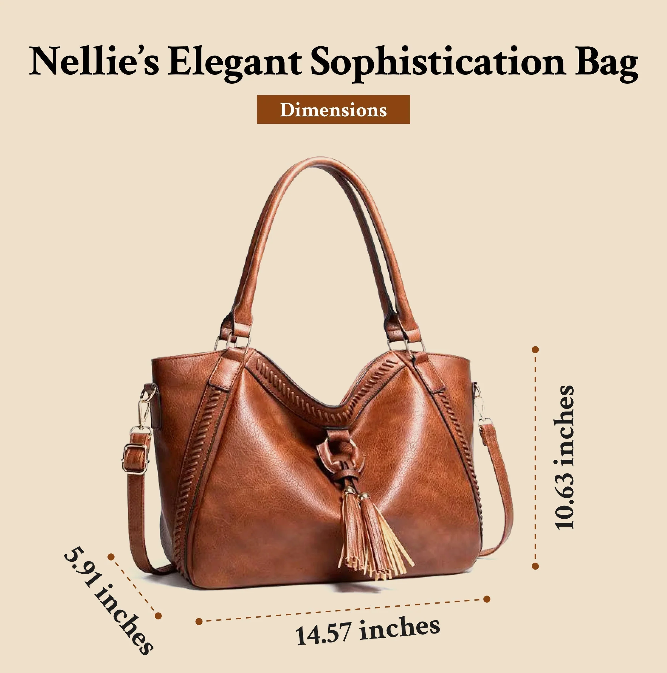 Nellie’s Elegant Sophistication | Leather Shoulder Bag - Image 4