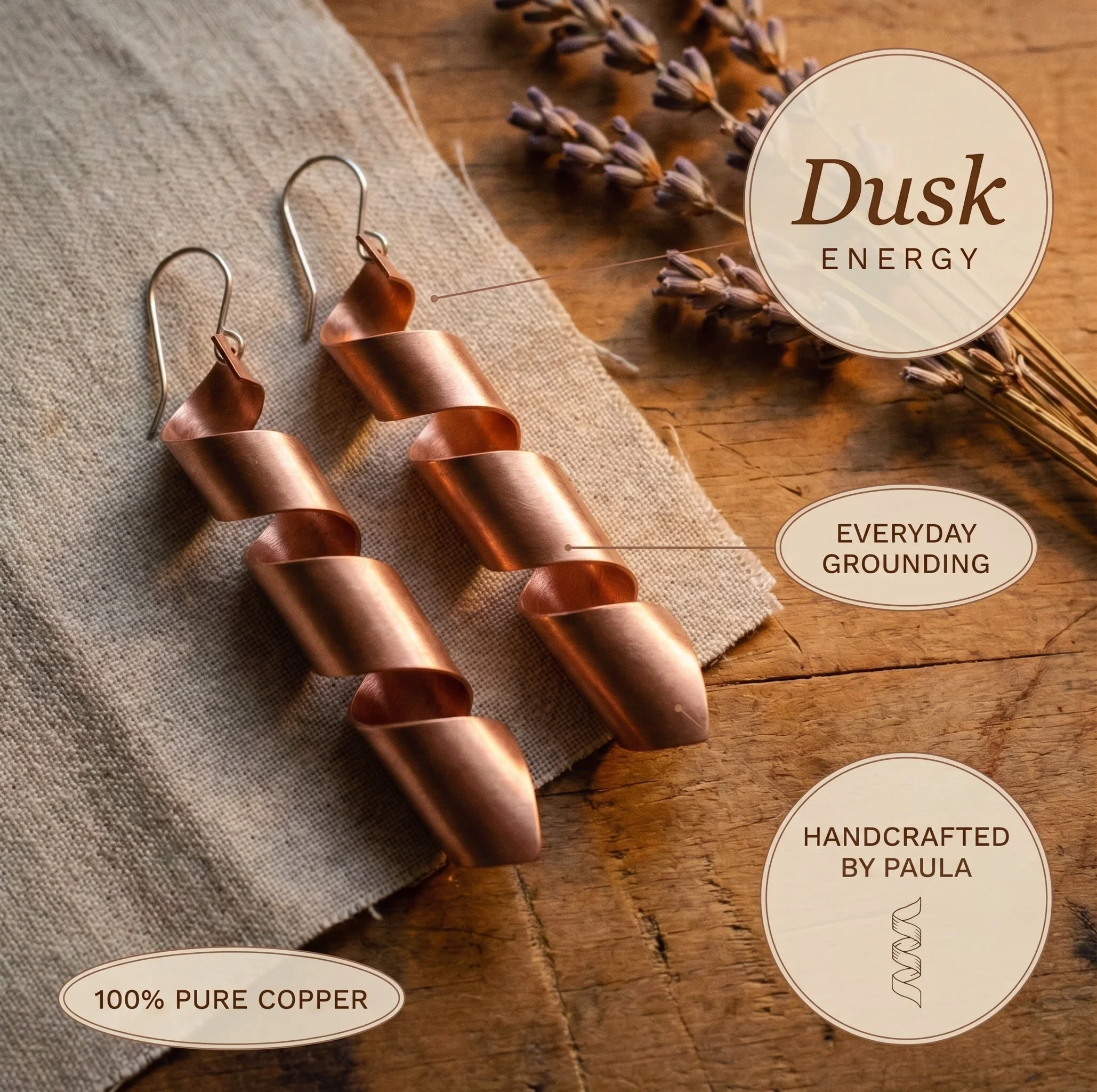 Zarino's Dusk Copper Earrings - Image 4