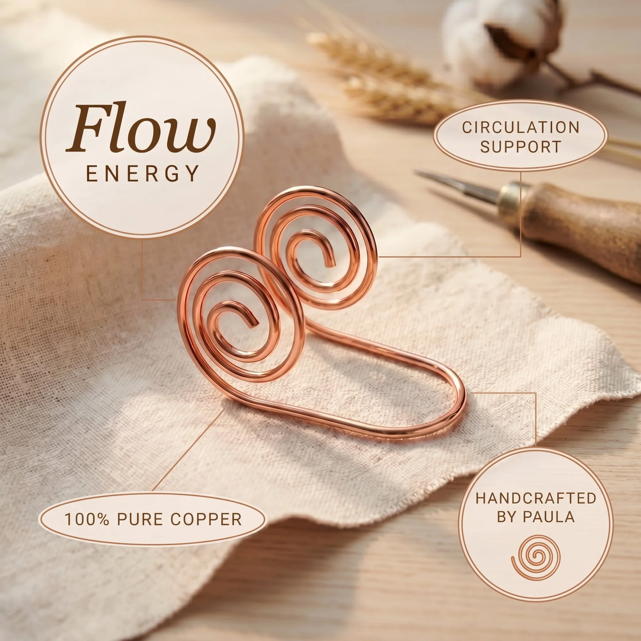 Zarino's Flow Copper Hand Spiral - Image 4