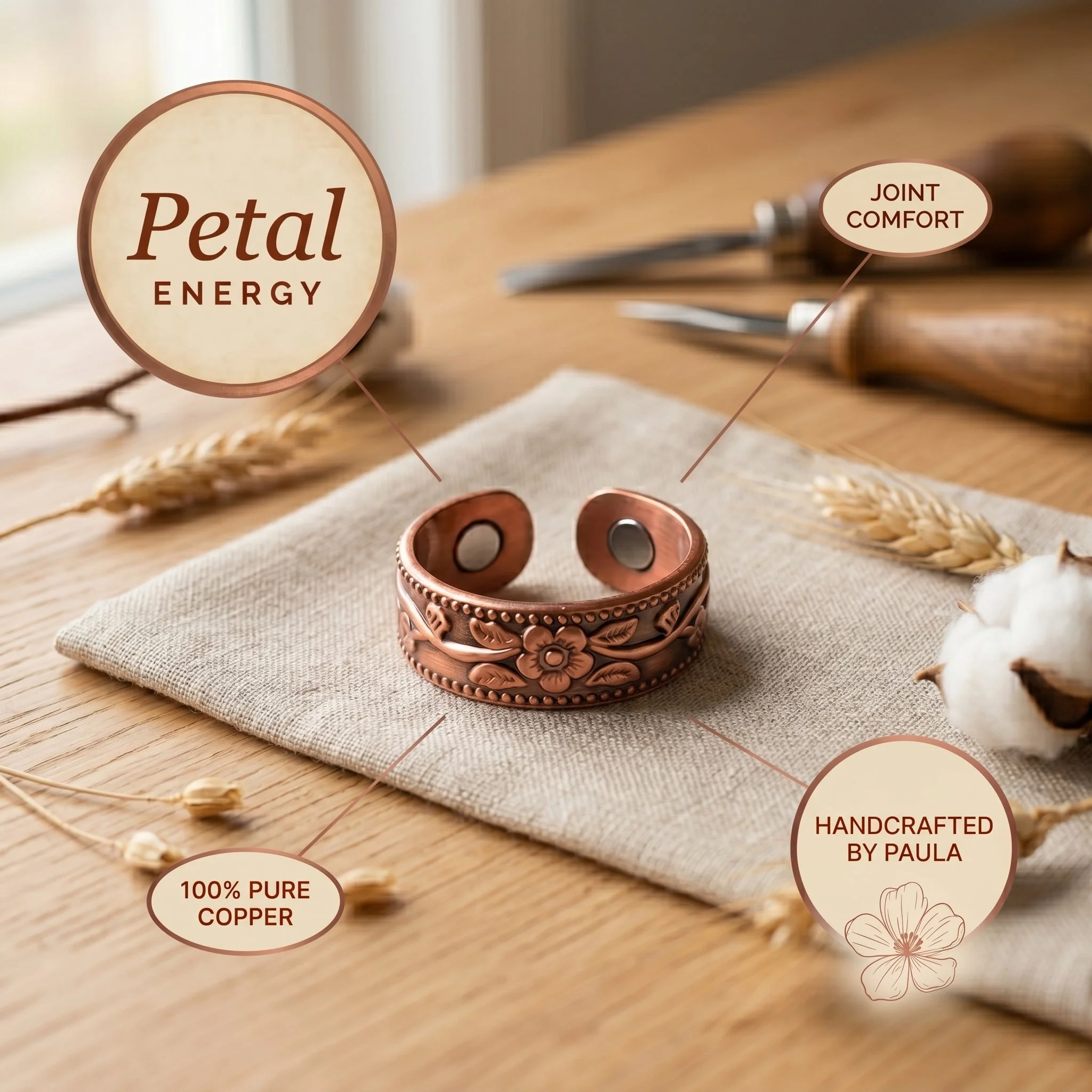 Zarino's Petal Copper Ring - Image 4