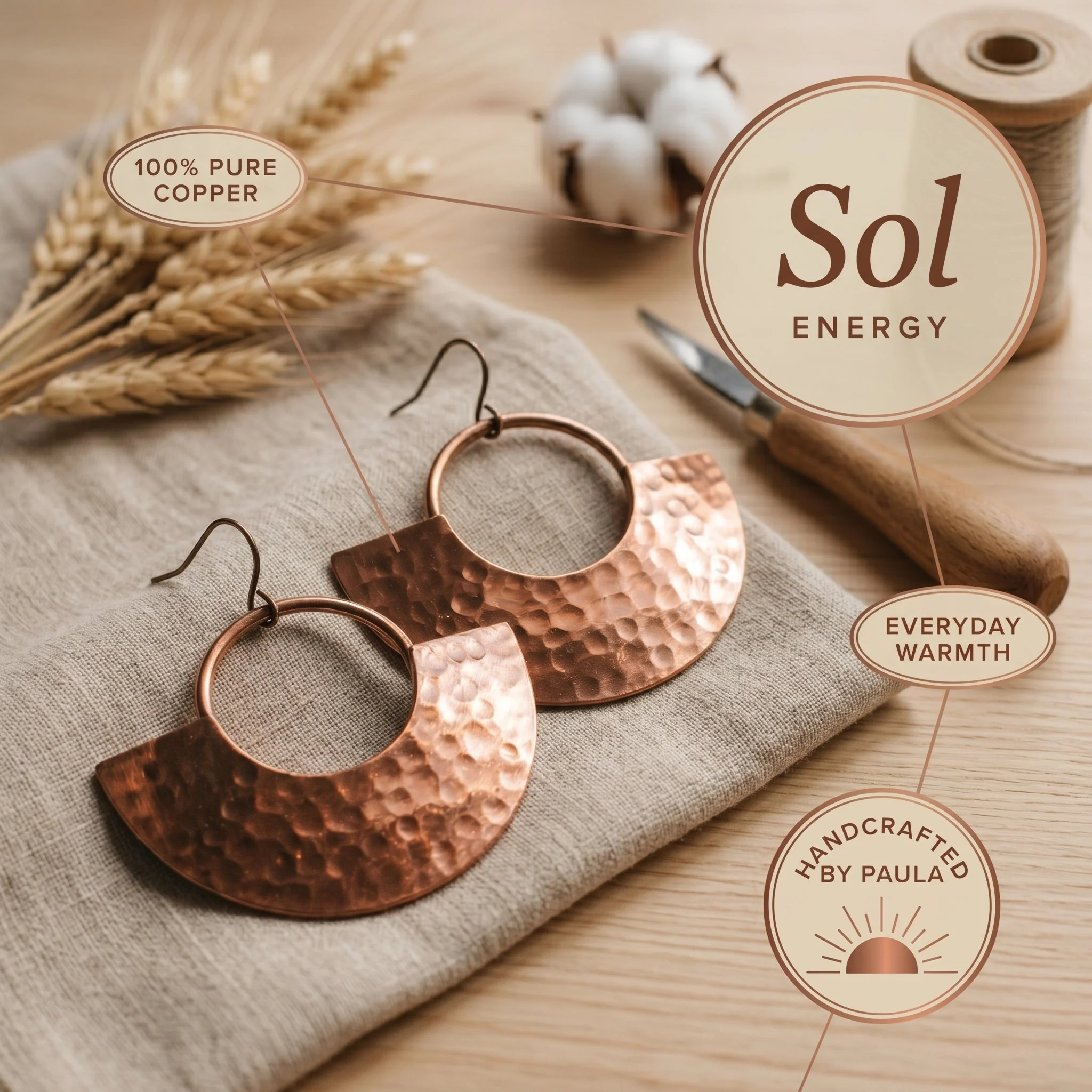 Zarino's Sol Copper Earrings - Image 4
