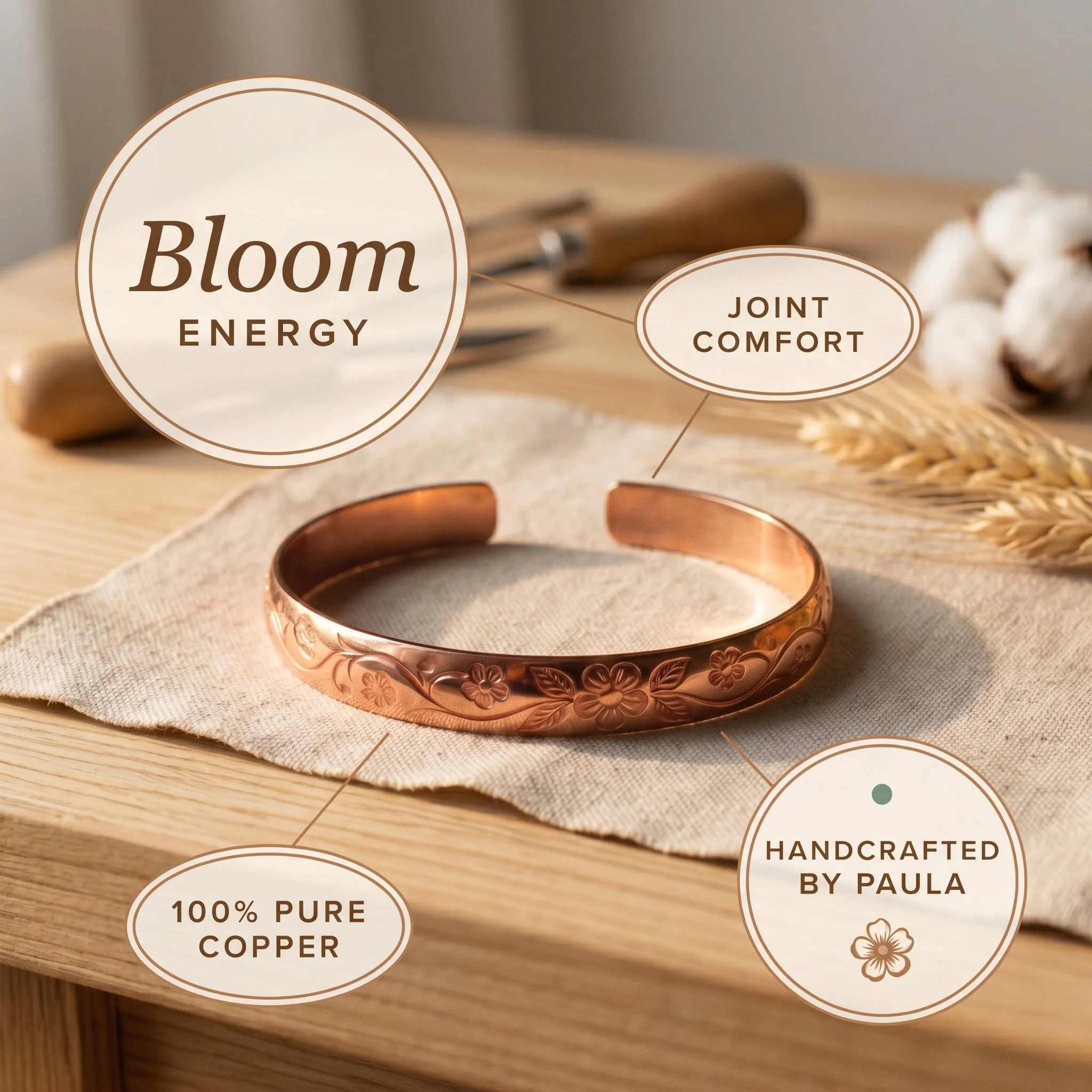Zarinos's Bloom Copper Bracelet - Image 4