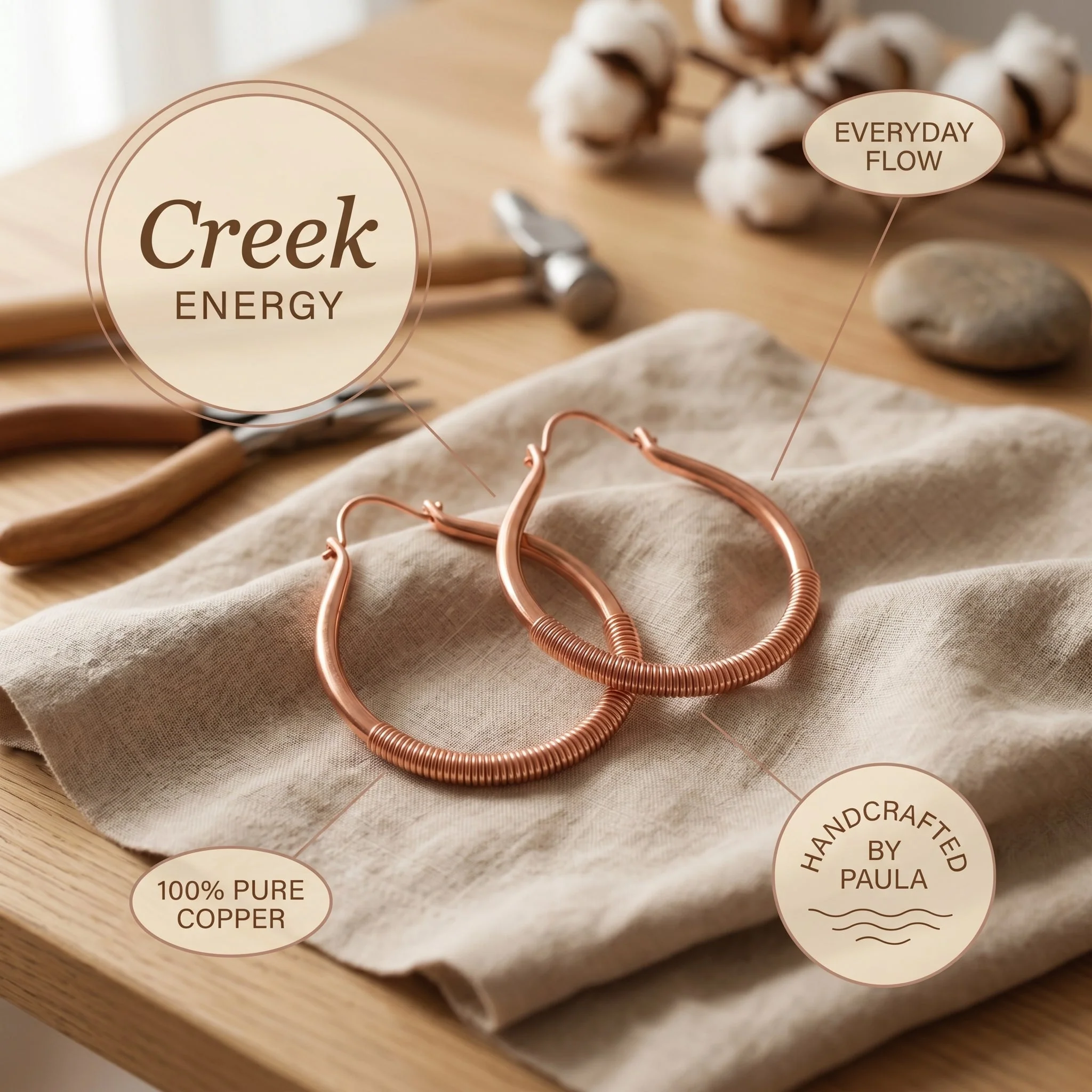 Zarinos's Creek Copper Earrings - Image 4