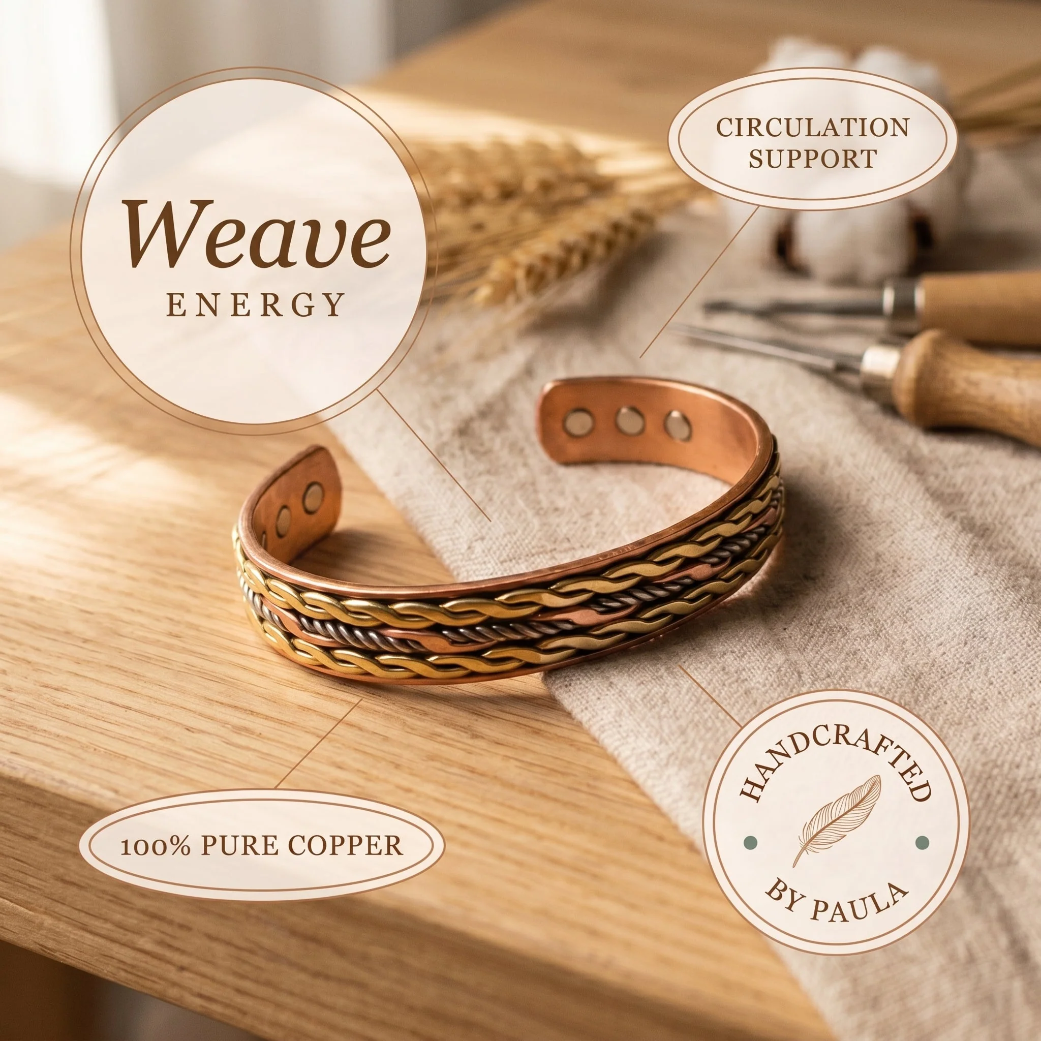 Zarinos's Weave Copper Bracelet - Image 4