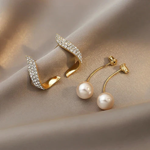 Pearl Earrings in Gold - Image 3