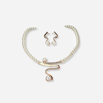 Pearl Necklace + Earrings - Image 4