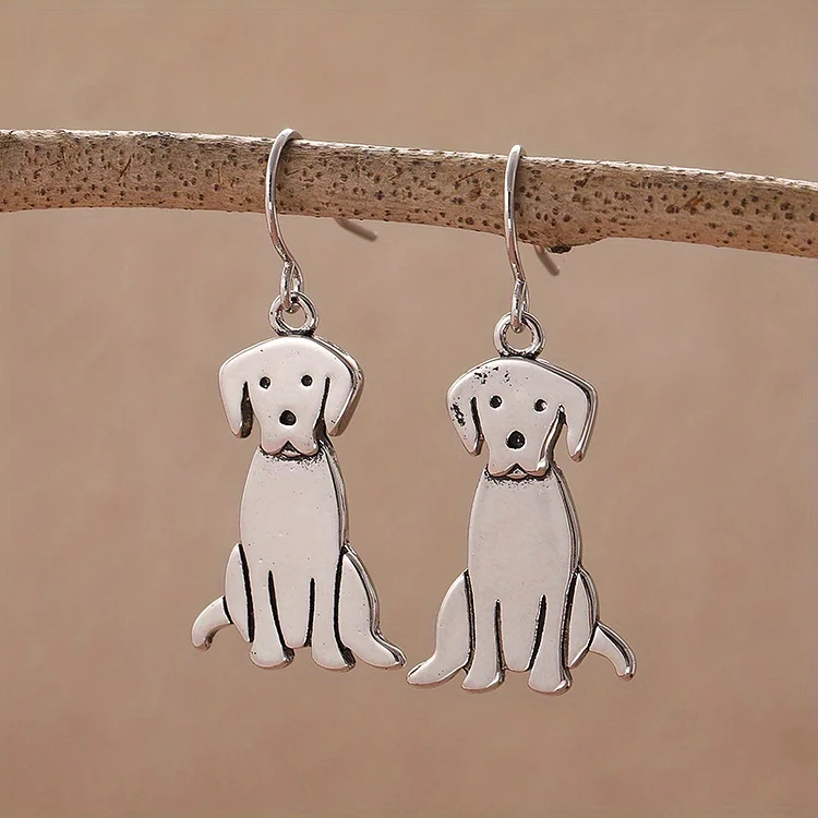 Retro Bohemian Labrador Earrings - Image 2