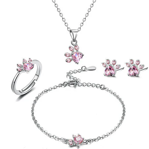 Rose Gold Paw Jewelry Set - Image 3