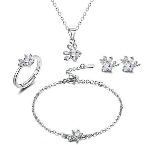 Rose Gold Paw Jewelry Set - Image 5