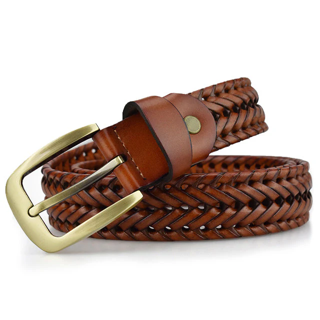 Elegant and durable braided leather belt - Image 2
