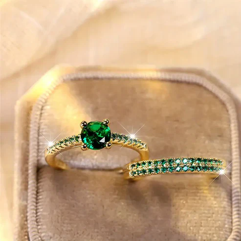 Serena Emerald Duo Ring Set - Image 3