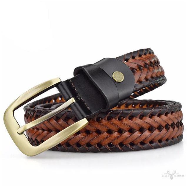 Elegant and durable braided leather belt - Image 2