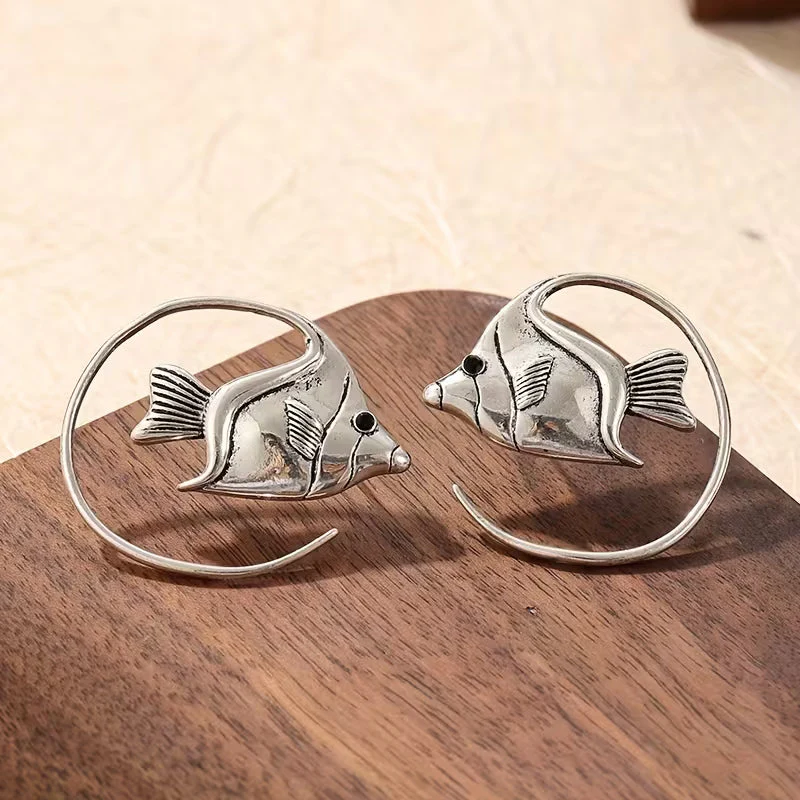 Silken Current Grace Fish Hoop Earrings - Image 2