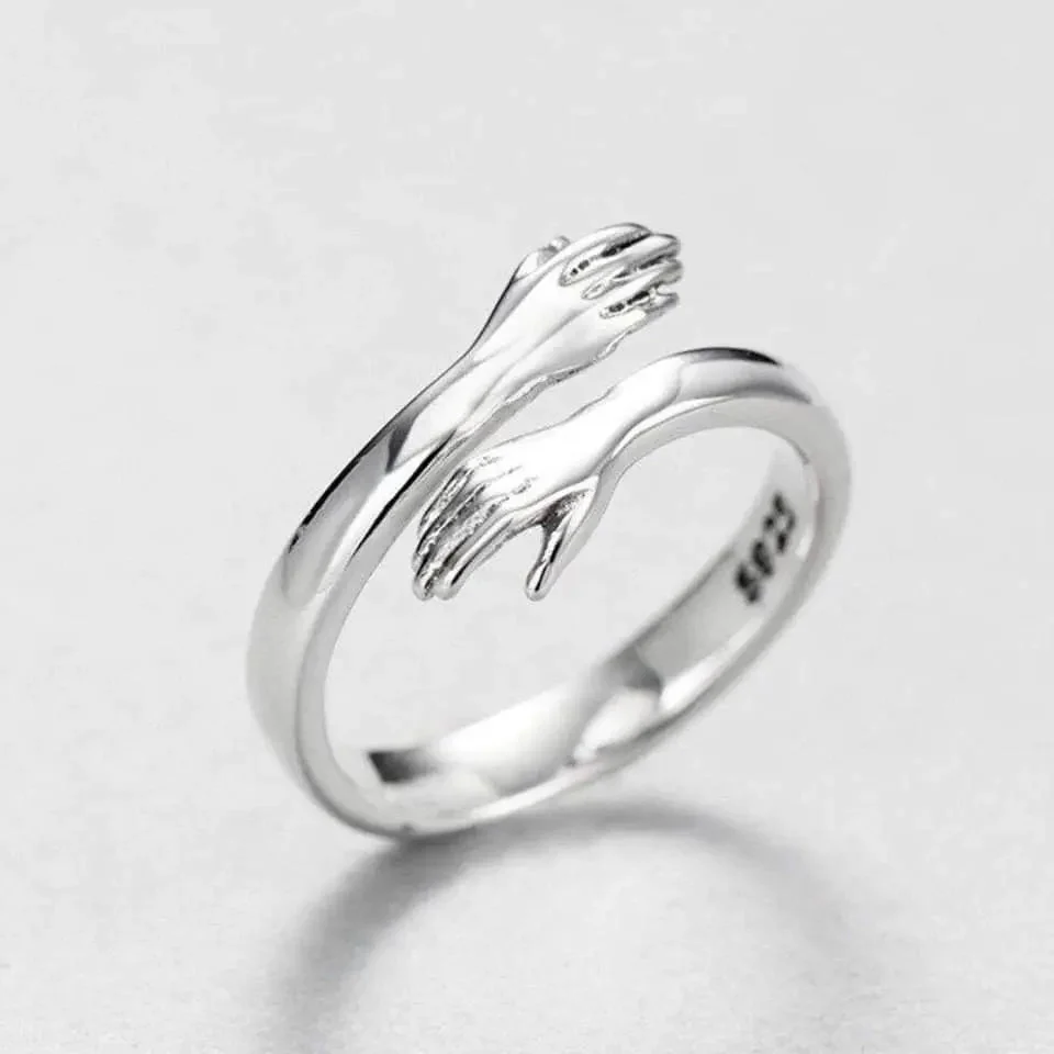 Silver adjustable hug ring - Image 3
