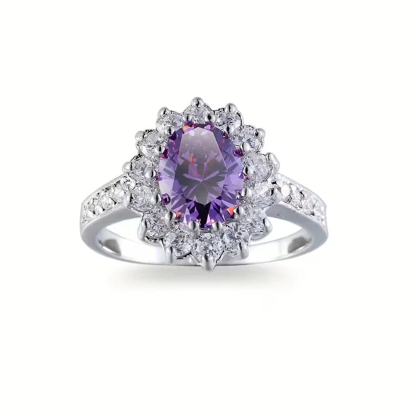 Silver Amethyst Crown Ring - Image 2