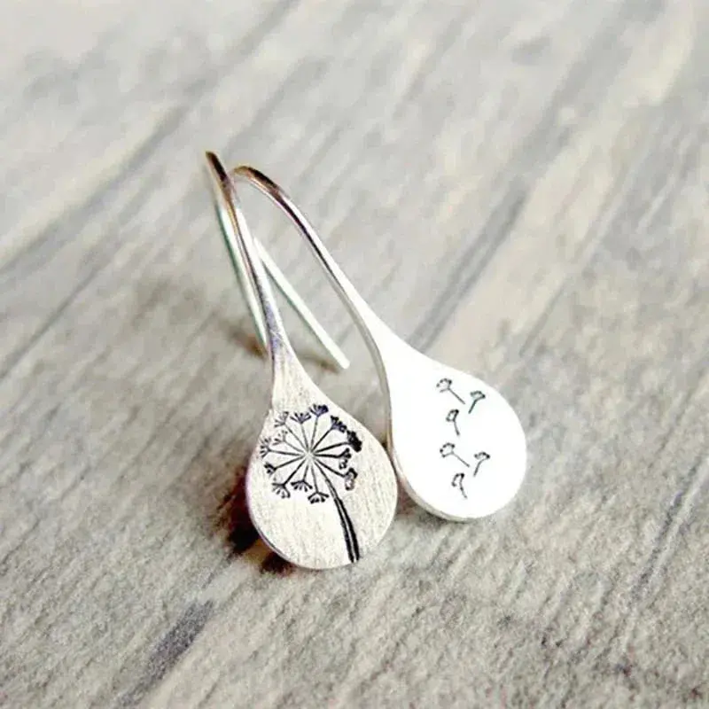 Silver Dandelion Earrings - Image 2
