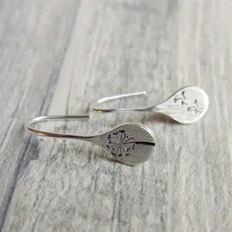 Silver Dandelion Earrings - Image 4