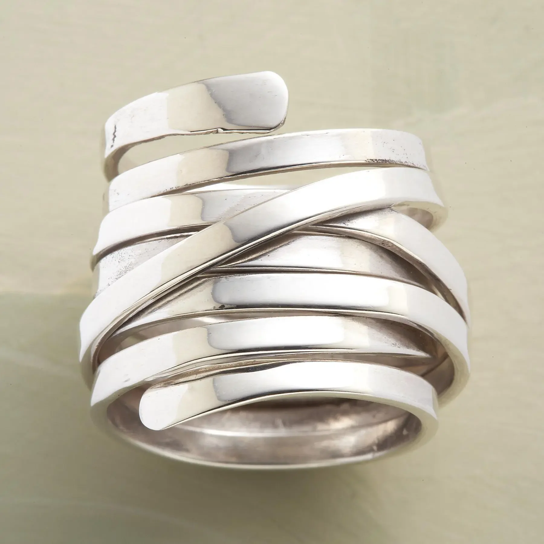 Silver Multi Band Wrap Ring - Image 2