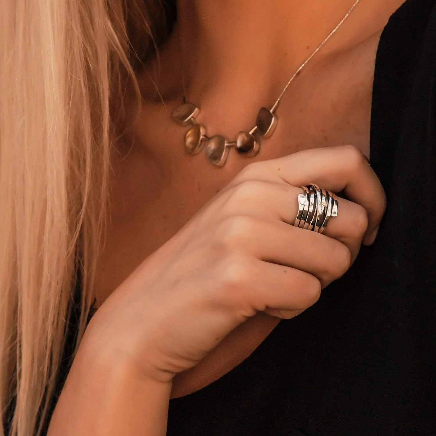 Silver Multi Band Wrap Ring - Image 3