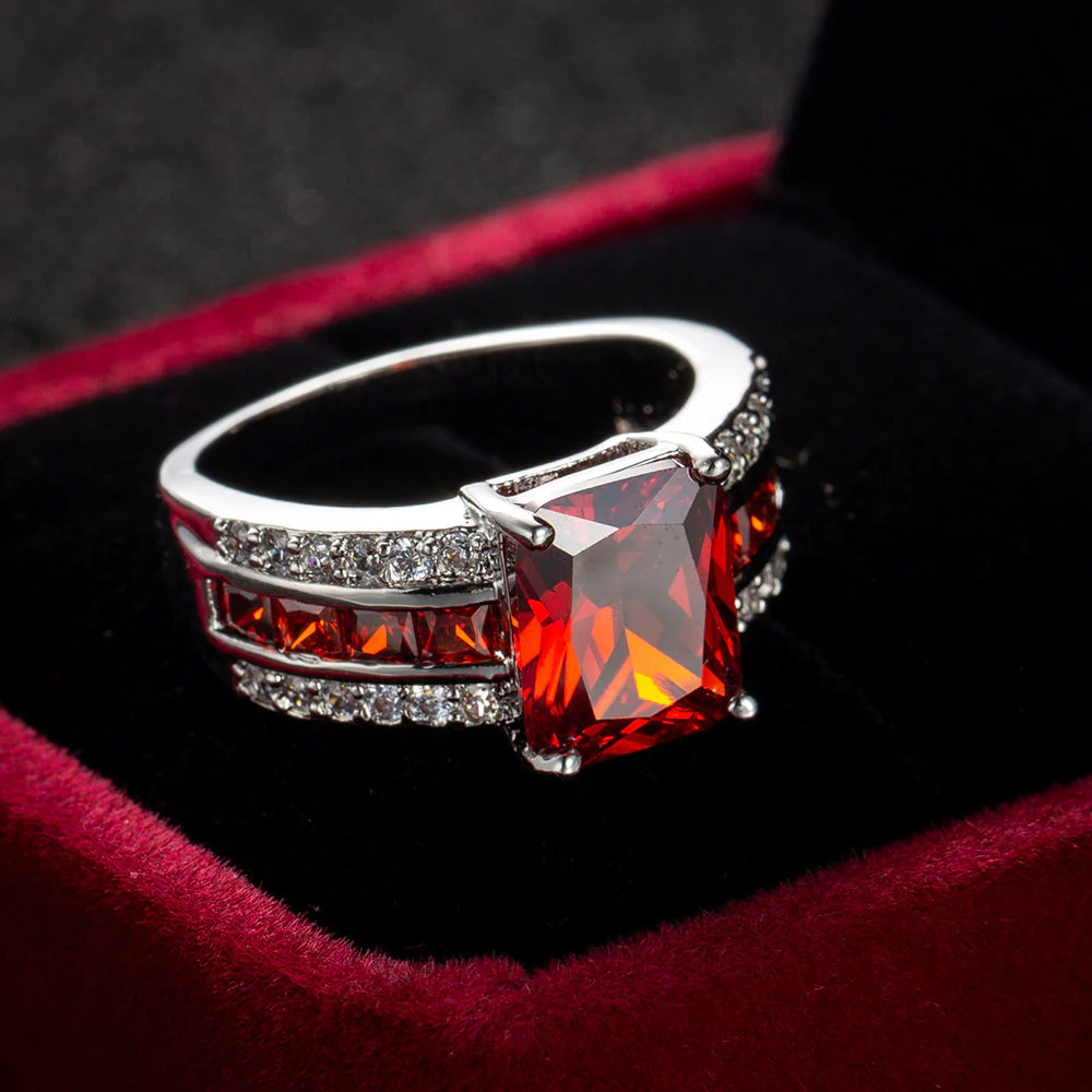 Silver Ruby Split-Shank Ring - Image 3