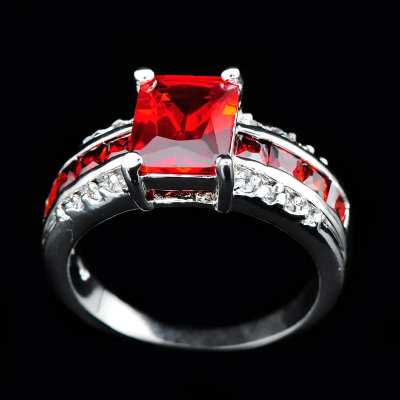 Silver Ruby Split-Shank Ring - Image 4