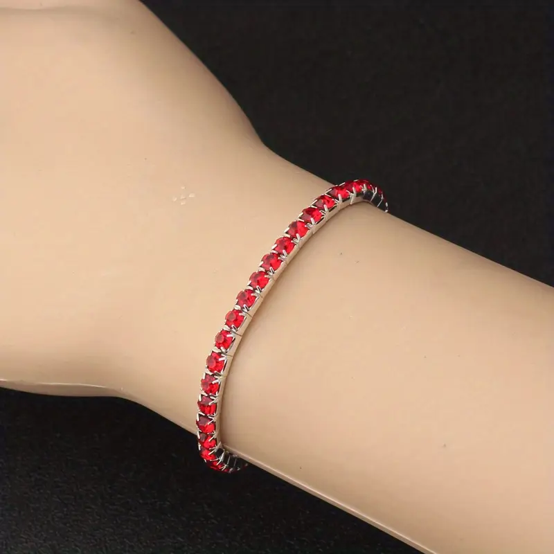 Silver Ruby Tennis Bracelet - Image 2