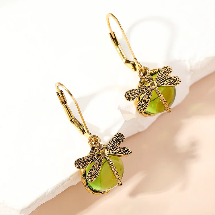 Spherical Dragonfly Earrings in Antique Silver - Image 9
