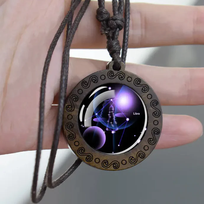 Zodiac sign necklace with more adjustable leather strap - Image 14