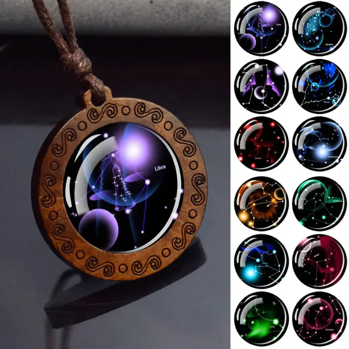 Zodiac sign necklace with more adjustable leather strap - Image 2