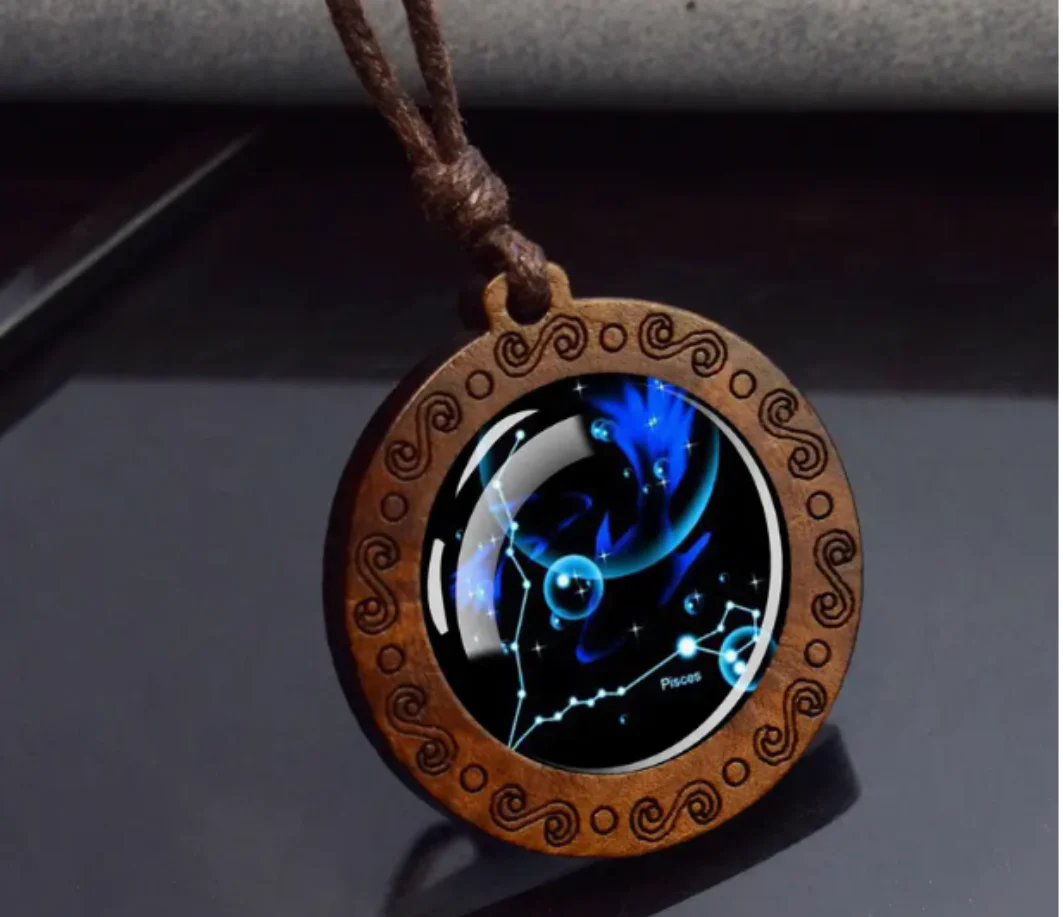 Zodiac sign necklace with more adjustable leather strap - Image 3