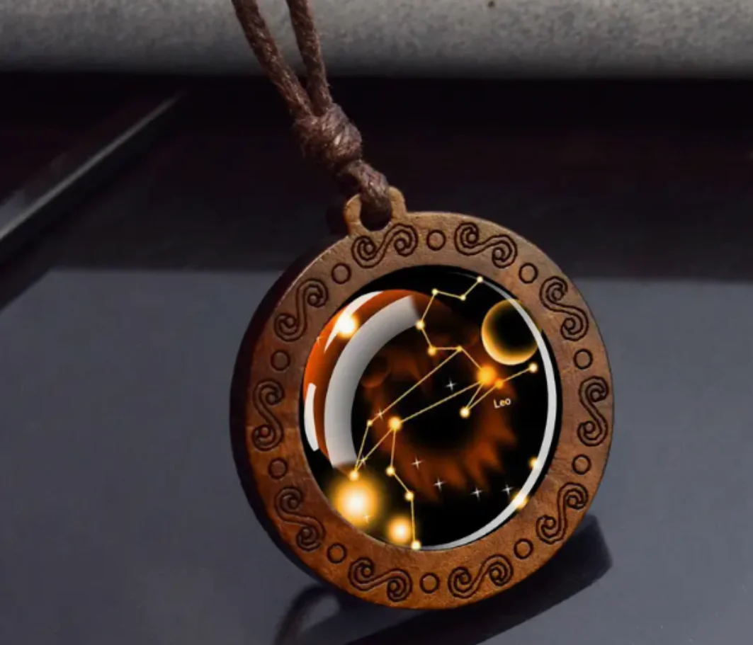 Zodiac sign necklace with more adjustable leather strap - Image 8
