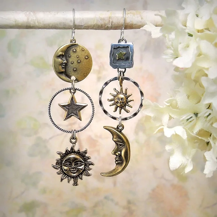 Sun-Moon Pendant Earrings - Image 3