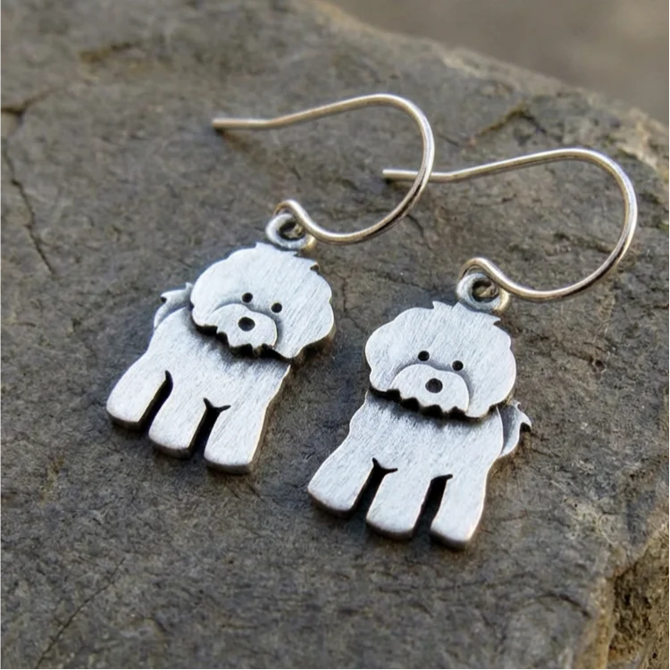 Tiny Bichon Frise Earrings - Image 2
