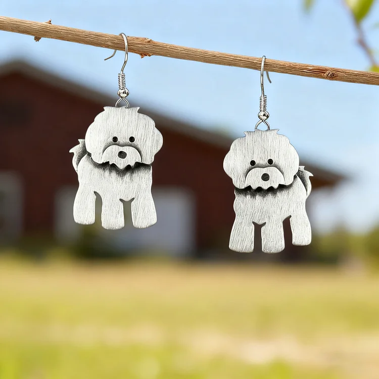 Tiny Bichon Frise Earrings - Image 3