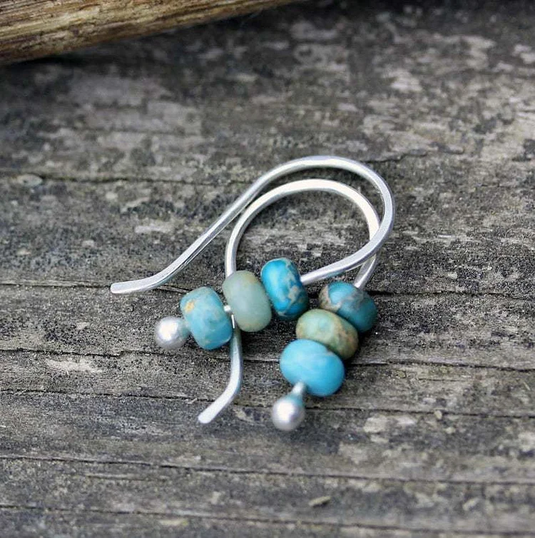 Turquoise Beaded Earrings - Image 3