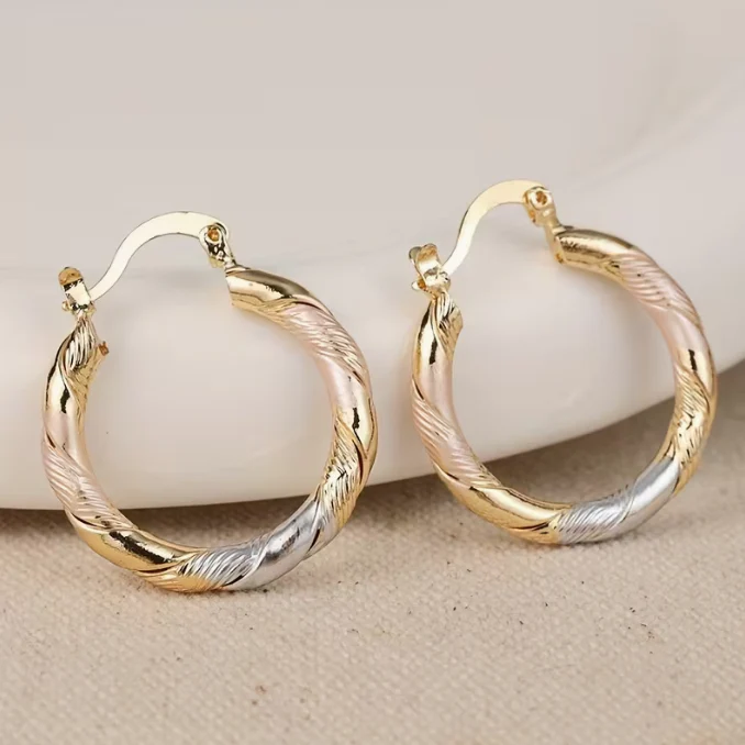 Twilight Harmony Twisted Hoop Earrings - Image 2