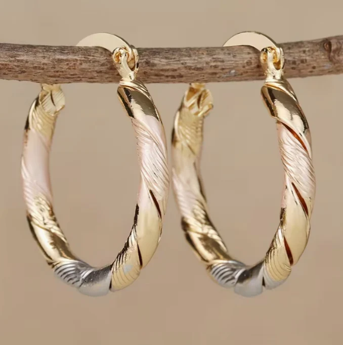 Twilight Harmony Twisted Hoop Earrings - Image 3