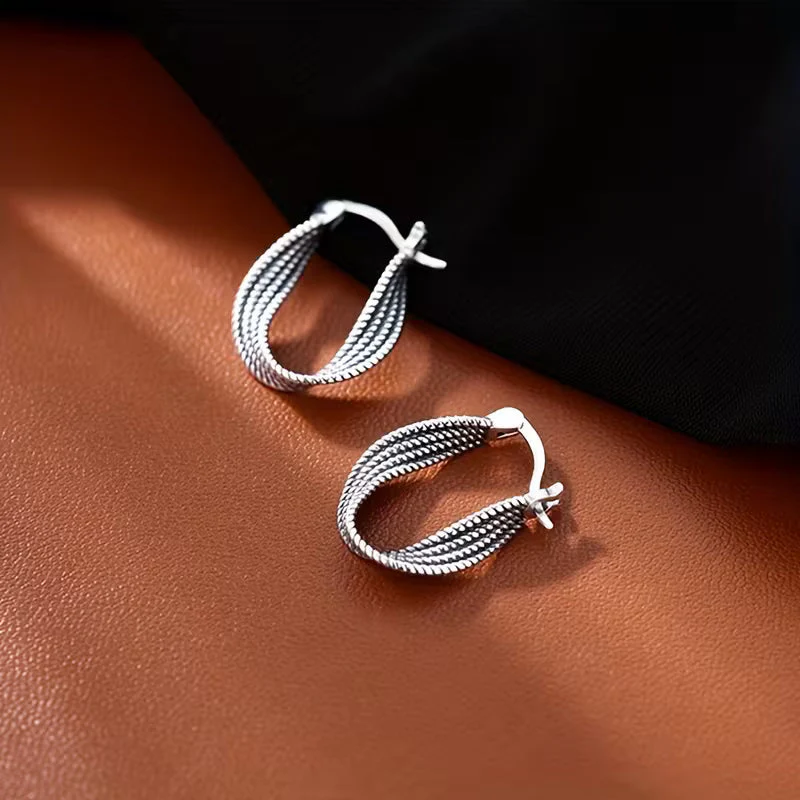 Twisted Silhouette Elegance Hoops - Image 2