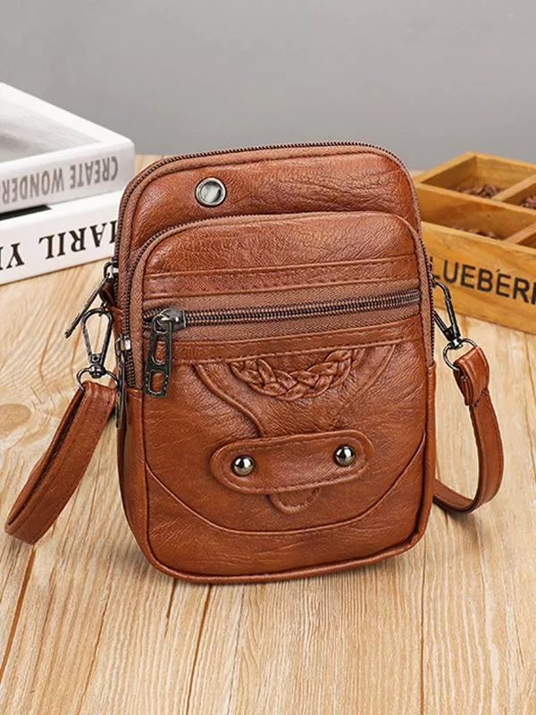 Vellana’s Vintage Elegance | Leather Crossbody Bag - Image 2