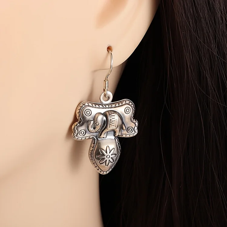Vintage Bohemian Elephant Earrings - Image 2