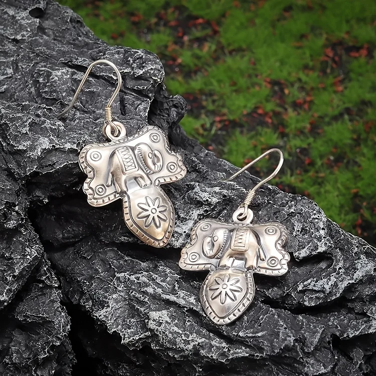 Vintage Bohemian Elephant Earrings - Image 3