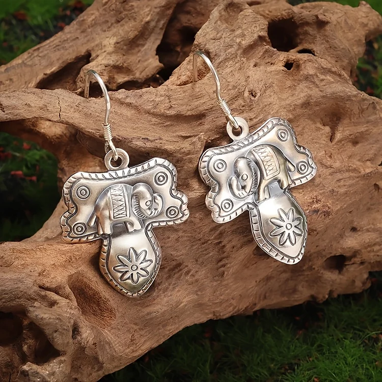 Vintage Bohemian Elephant Earrings - Image 4