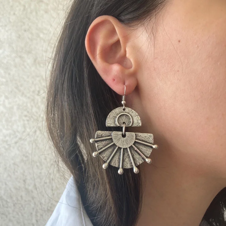 Vintage Bohemian Scalloped Earrings - Image 2