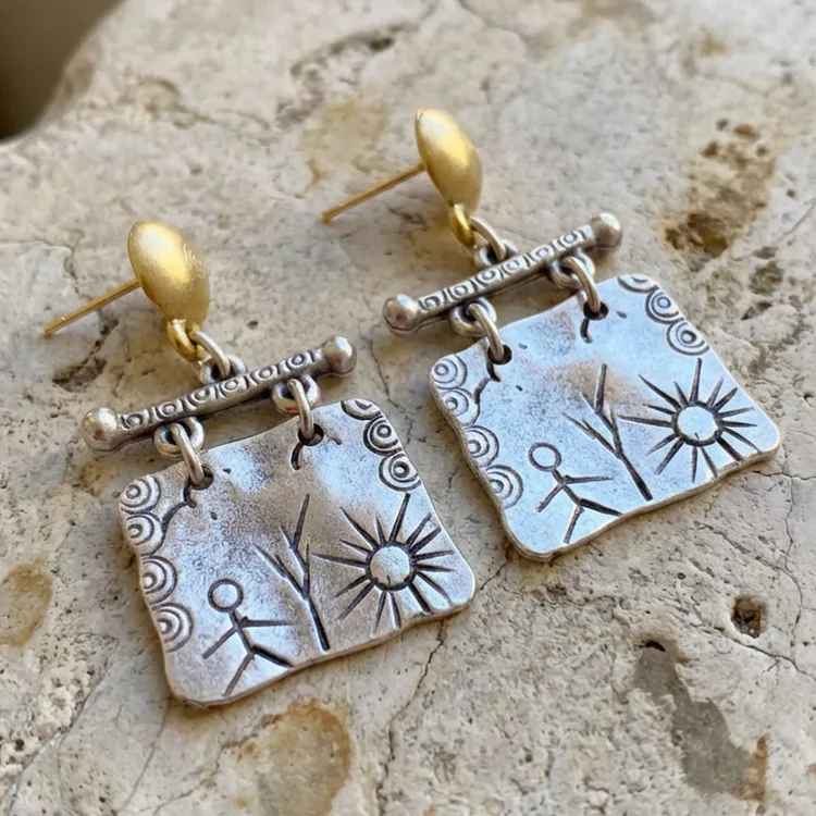 Vintage Bohemian Tribal Earrings - Image 2