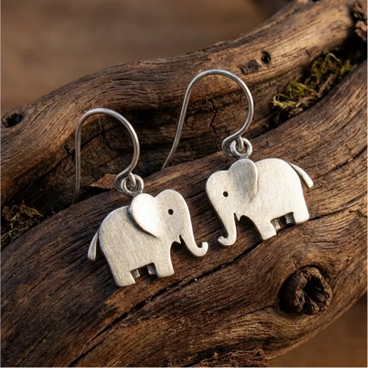 Vintage Boho Elephant Earrings - Image 2