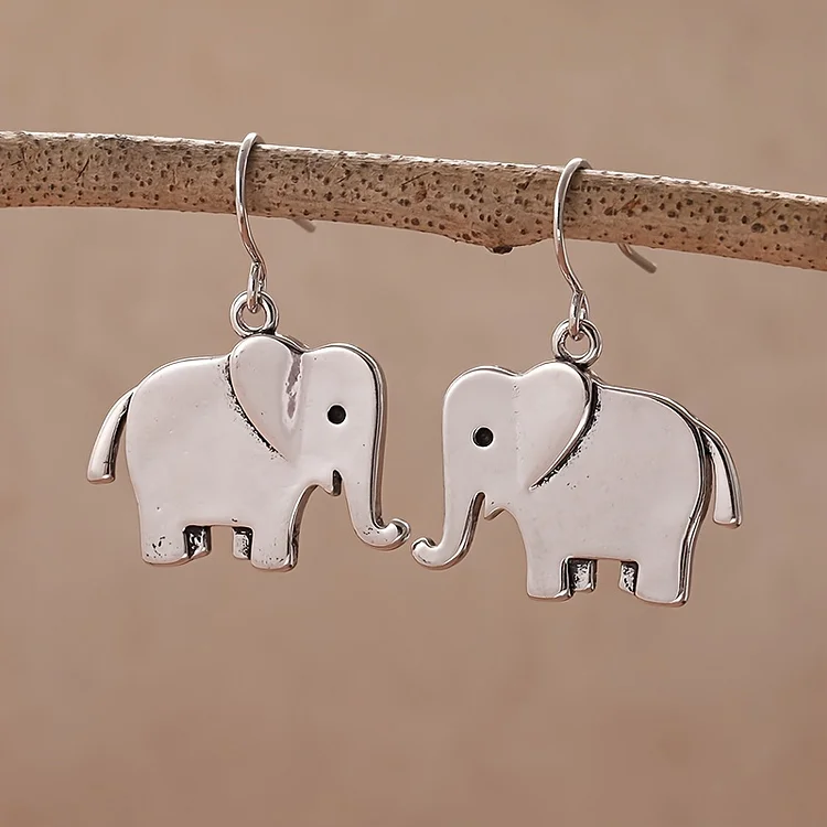 Vintage Boho Elephant Earrings - Image 3