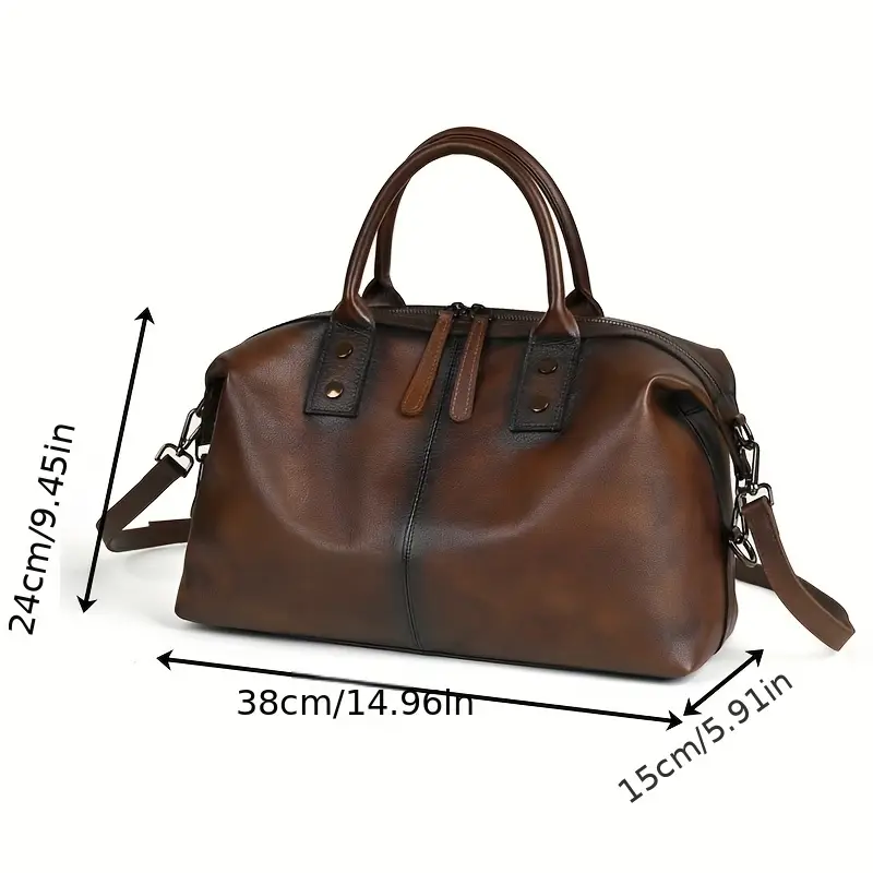 Vintage Brown Leather Handbag for Women - Image 4