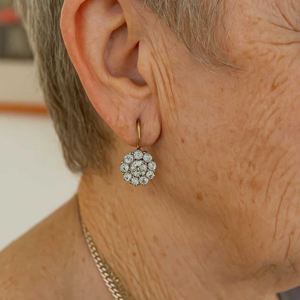 Vintage Edelstein Earrings in Gold - Image 2