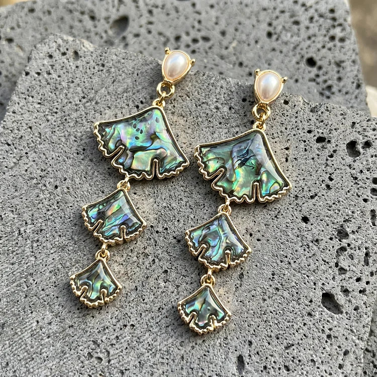 Vintage Emerald Green Gem Drop Earrings - Image 2